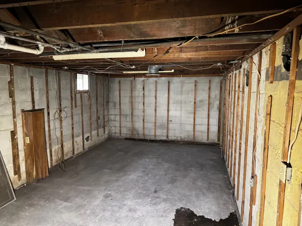The same basement cleared for the next project, after
